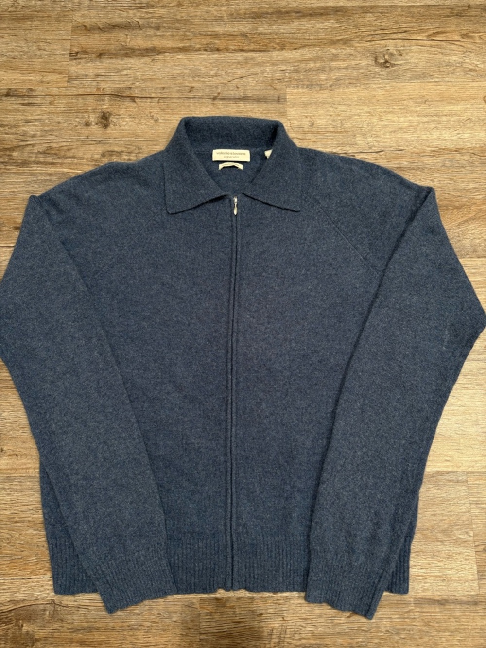 Valerie Stevens Cashmere Navy Full-Zip Men's Sweater